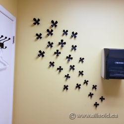 Set of Black Decorative Wall Flowers